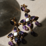 Amethyst Cross Earrings