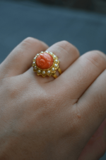 Coral Button Ring - Image 3