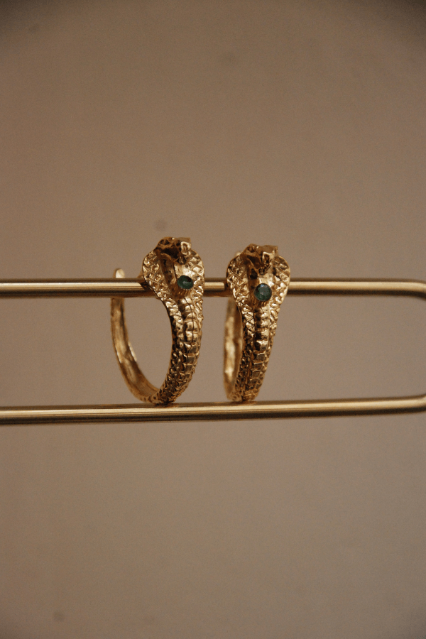 cobra earrings emerald Orecchini Cobra - immagine 1