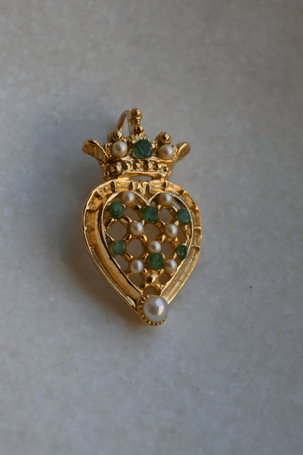 Heart_Pendant_Emerald Pendente Cuore - immagine 1