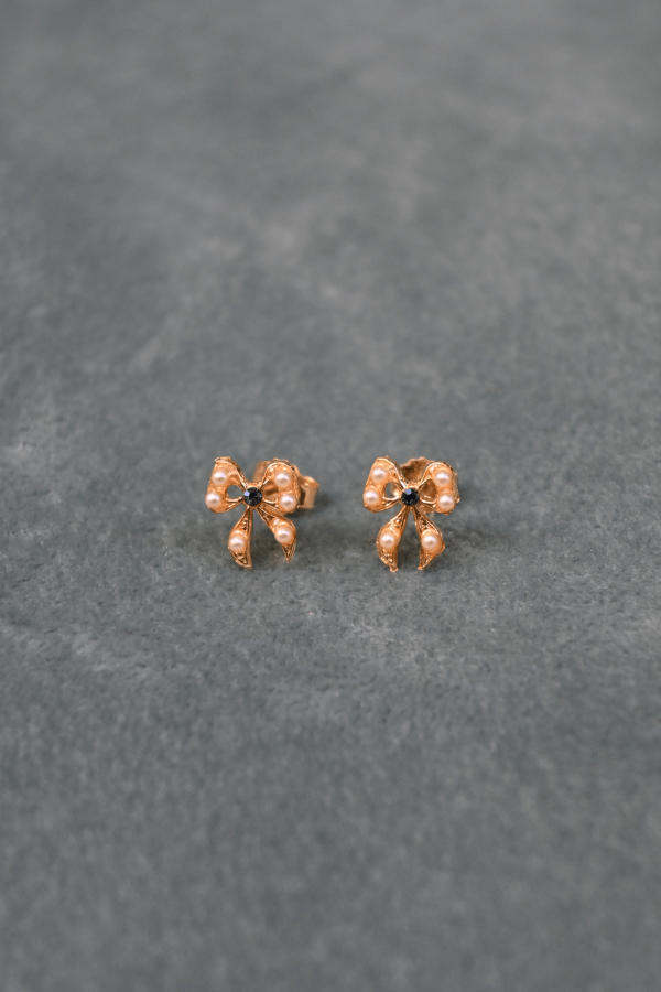 Tiny_Bow_Earrings_blue_swarovski Orecchini Fiocchino - immagine 1