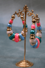 Vintage Enameled Hoops - Image 2