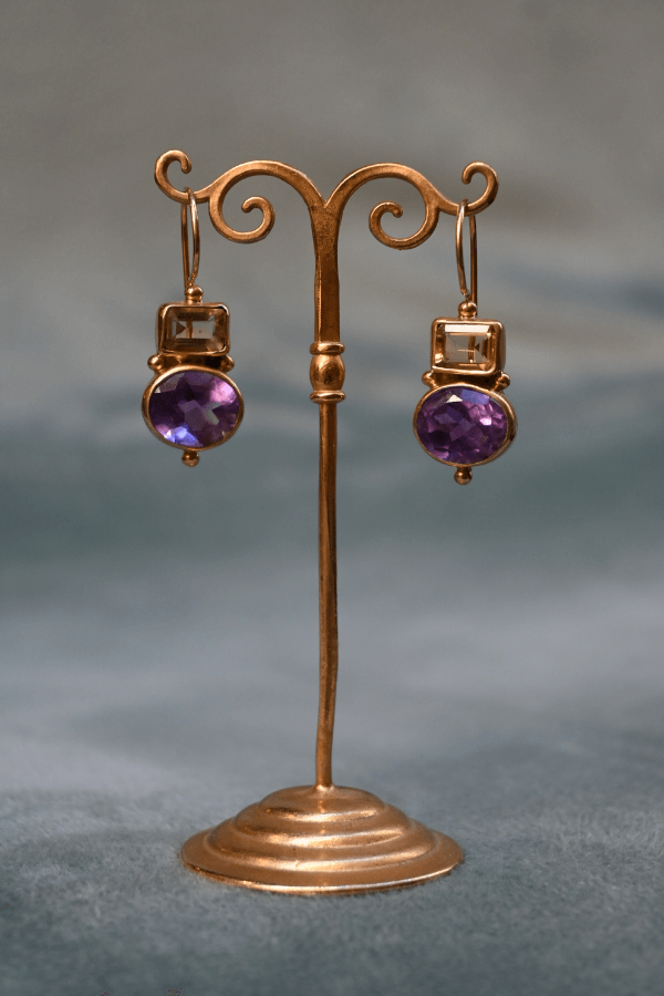 Amethsyt_and_Citrine_Earrings Lola Earrings - Image 1